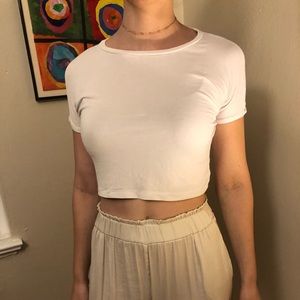 ZARA white crop top T-shirt